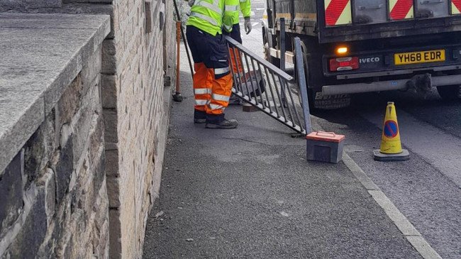 Council putting in the railings 
