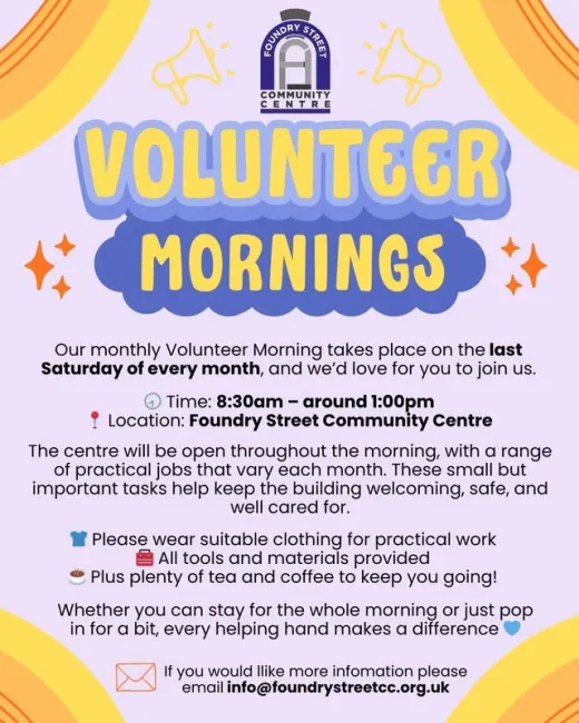 Volunteer mornings poster